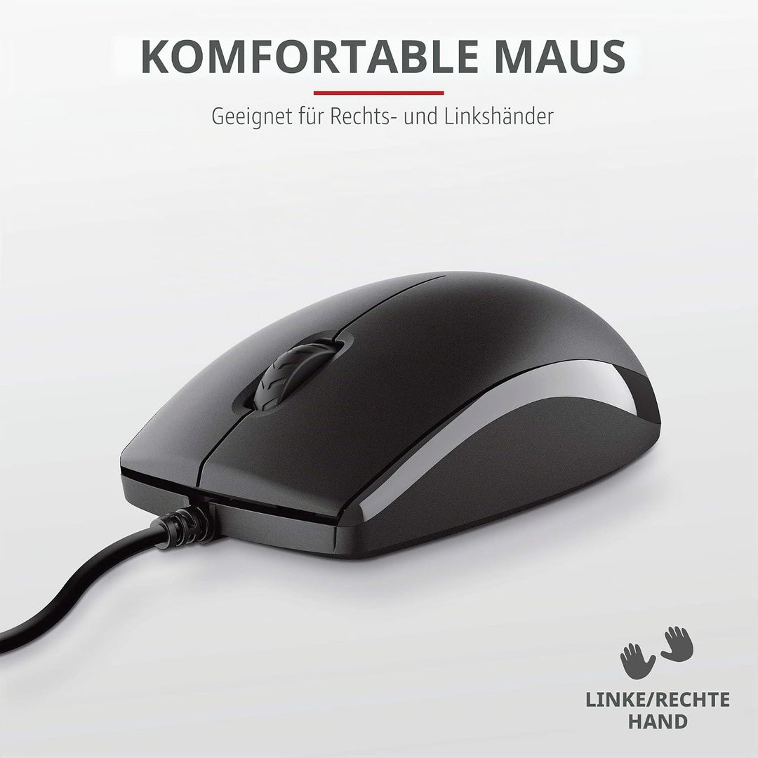 Trust Taro USB-Tastatur und Maus, kabelgebunden, italienisches QWERTY-Layout, für PC/Laptop/Notebook