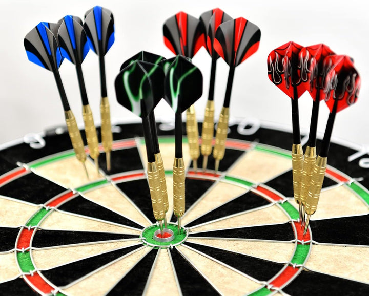 Linkvisions Dartscheibe mit klammerfreiem Bullseye, 18 g Stahlspitze, Dartscheiben-Montagesets entha