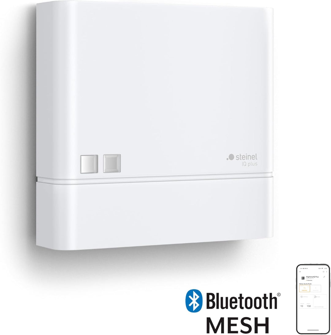 Steinel Dämmerungssensor NightmatIQ Plus Weiss, smarter Dämmerungsschalter, 1000 W, Zeitschaltuhr, p