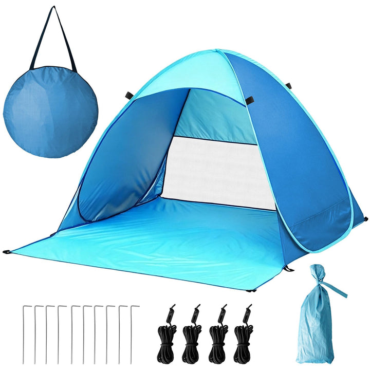 Pop Up Strandmuschel, UPF 50+, Windschutz Strand, Strandzelt für 1-3 Personen, inkl. Tragetasche und