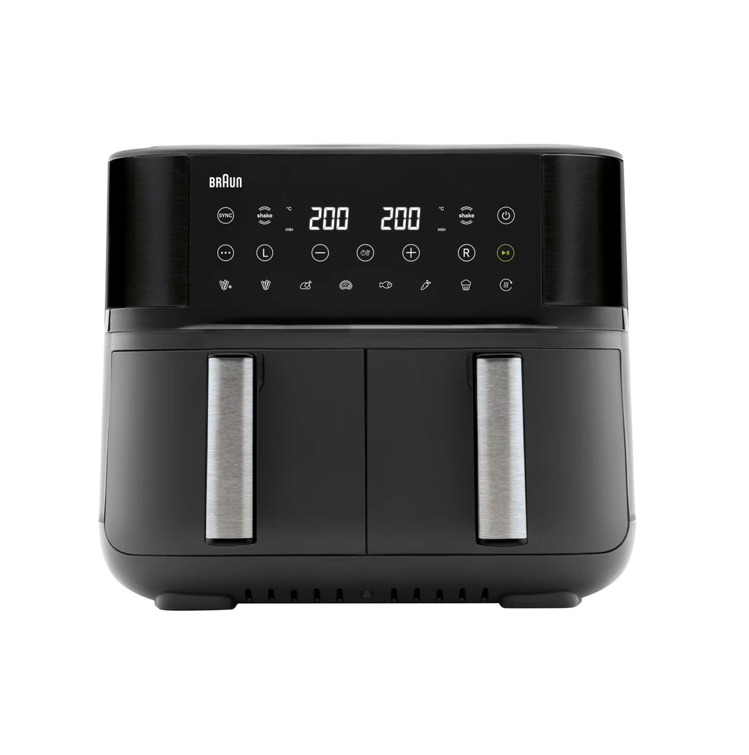 Braun Heissluftfritteuse TwinCook 3 TD3030IBK, Heissluftfritteuse 2 Kammern, 8L (4L + 4L), 80-200°,