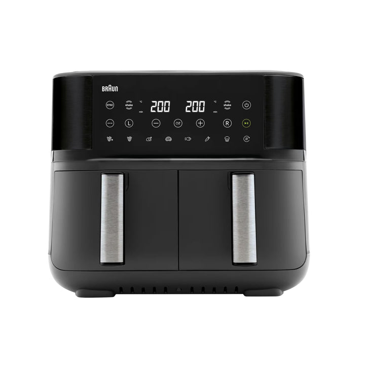 Braun Heissluftfritteuse TwinCook 3 TD3030IBK, Heissluftfritteuse 2 Kammern, 8L (4L + 4L), 80-200°,