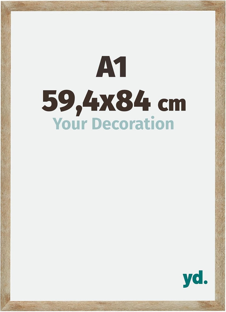 yd. Your Decoration - Bilderrahmen 59,40x84,00 cm - Bilderrahmen aus MDF mit Acrylglas - Antireflex