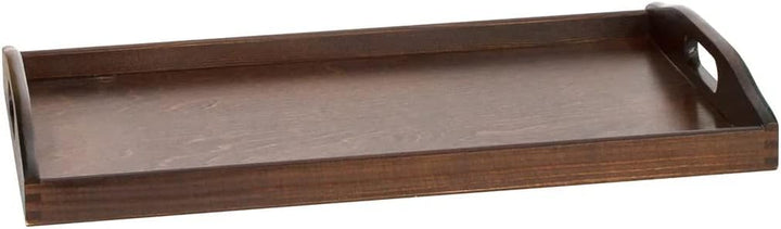 Wooden World Holztablett mit Frühstück mit Griffen 25 x 35 cm massiv braun
