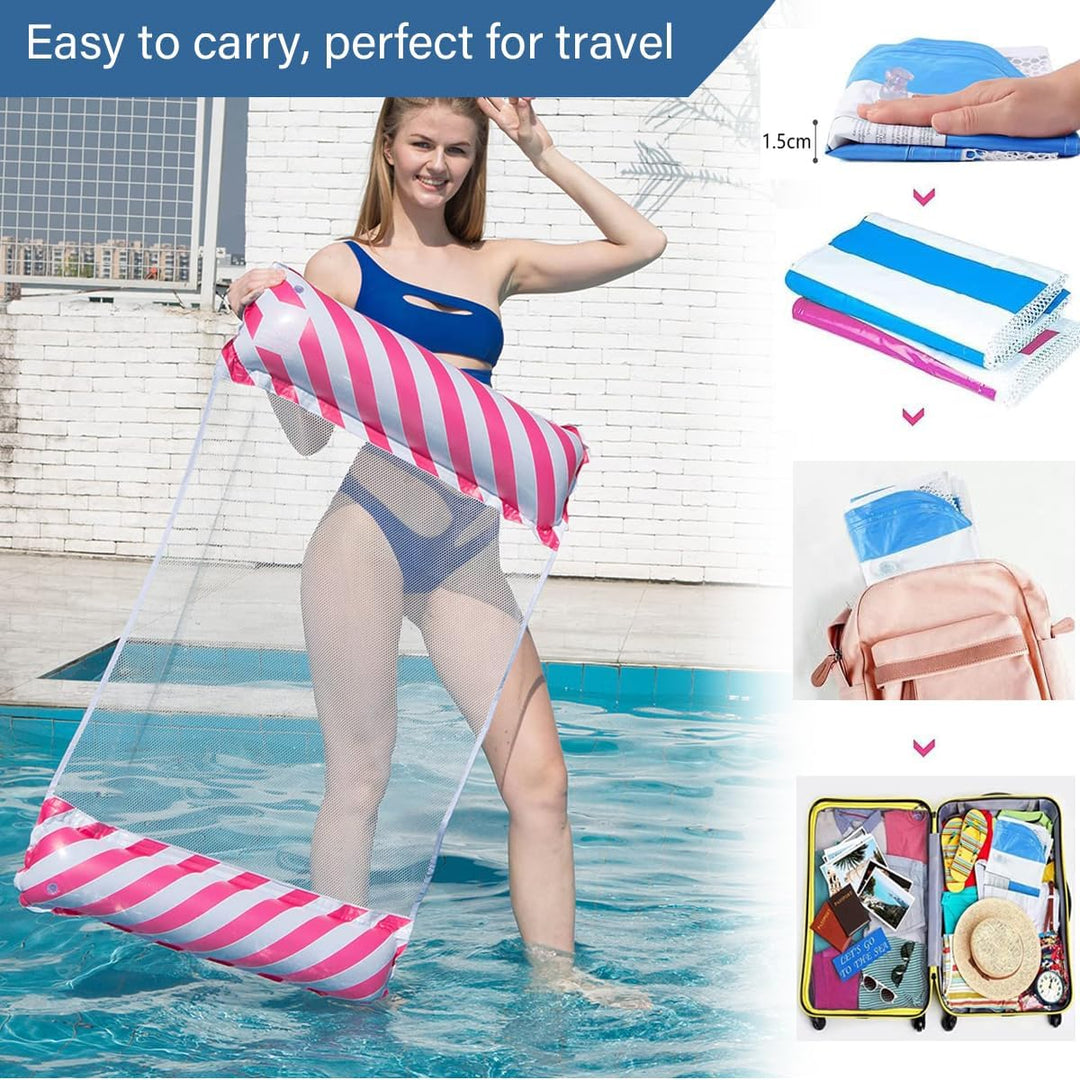 Wasserhängematte,Zusammenklappbar Aufblasbares Schwimmbett, 4 In 1 Aufblasbare Wasserspielzeug,Pool