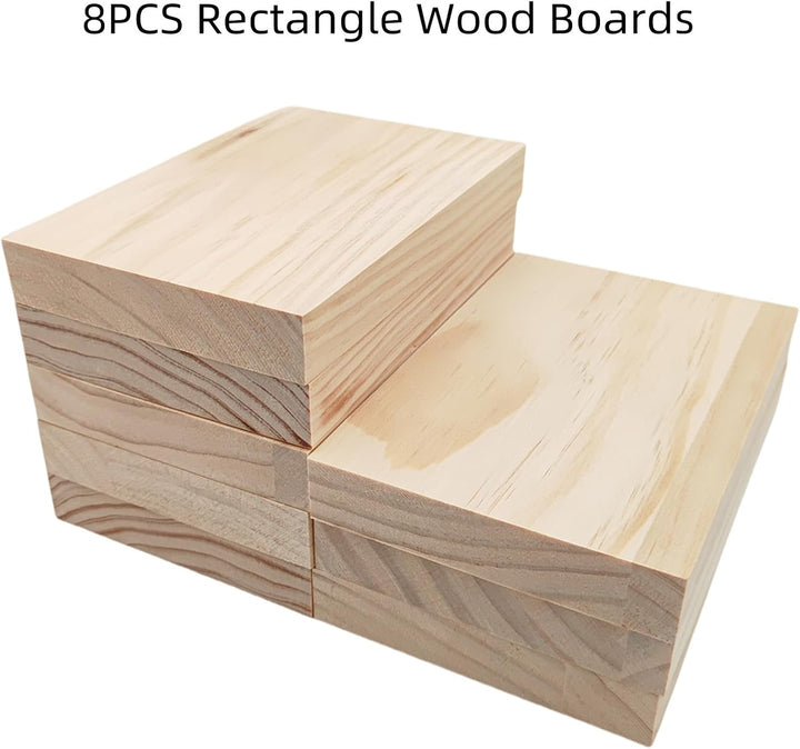Unlackierte Holzblöcke zum Basteln, 15 x 10 x 2 cm, rechteckige Holzbretter, blanko, Schnitz-Holzblö