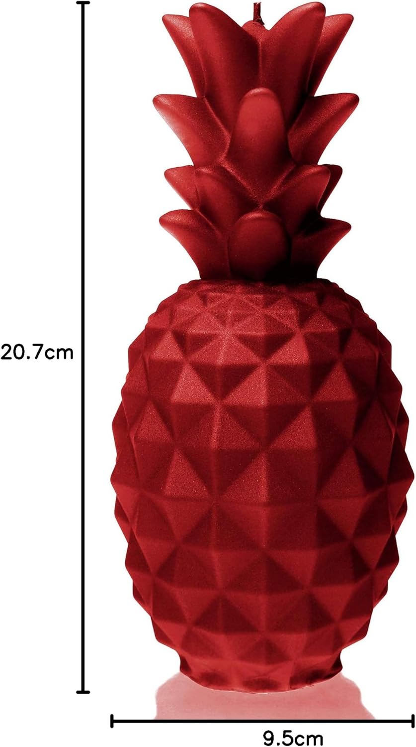 Candellana Ananas Paraffinkerze 100x100x210 mm - Rot Kerze Dekorativ - Kerzen Aesthetic 3D - Candles
