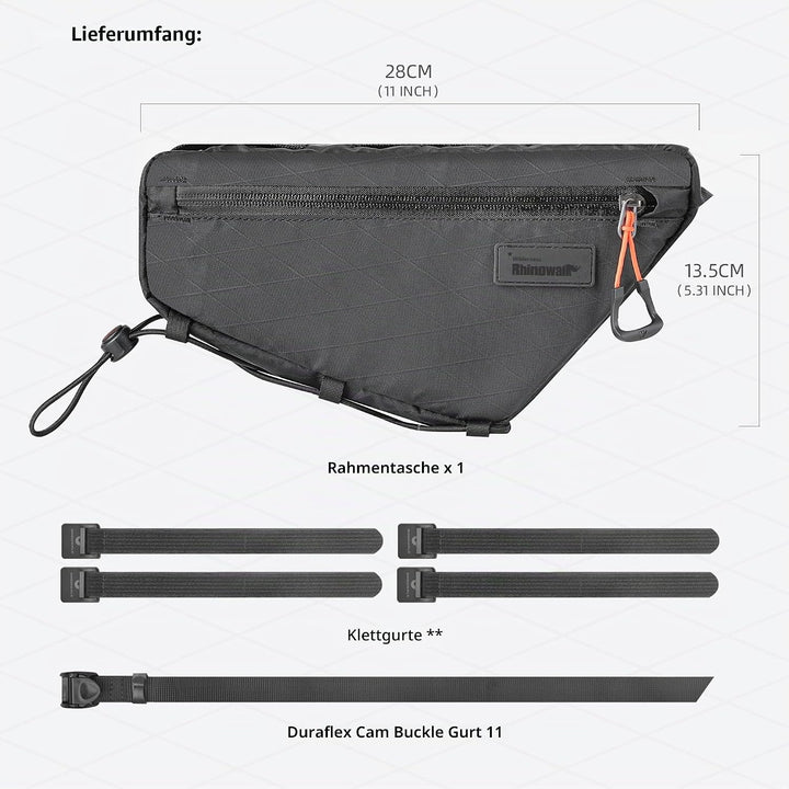 Fahrrad Rahmentasche Wasserdicht 1,6L Fahrrad Oberrohrtasche Dreieckstasch Doppelseitiger Reissversc