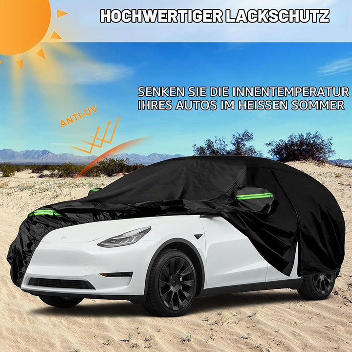 Autoabdeckung Wasserdicht Passend für Tesla Model Y 2020-2024, Atmungsaktiv Vollgarage Autoplane für