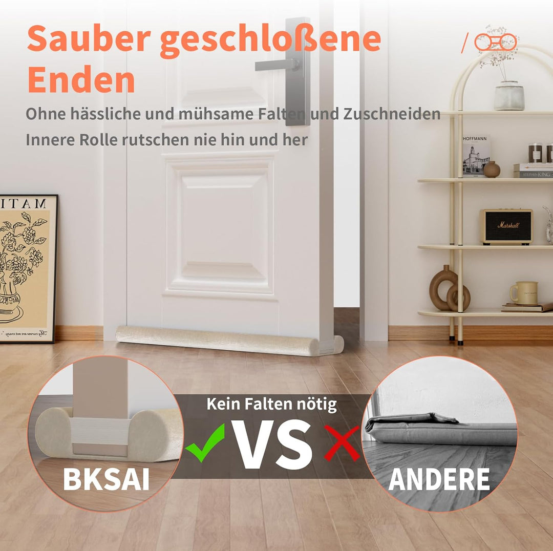 BKSAI Zugluftstopper für Türen Rückstandlos Türdichtung Haustür 60-110CM Windstopper Kälteschutz Sch