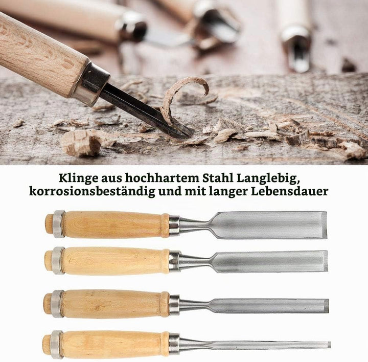 4PCS Holzbearbeitung Stechbeitel Set Für Holz, Stechbeitel Set für Hand Carving Messer Schreiner Wer
