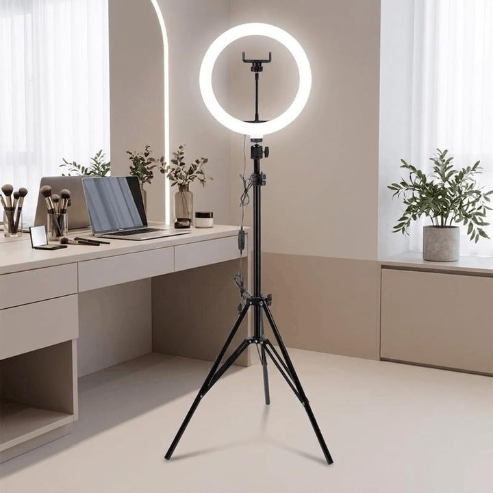 Luméon 30cm Ringlicht mit Stativ – 12 Zoll Ringlampe für Streaming, Selfies, Make-Up, Fotografie, 10