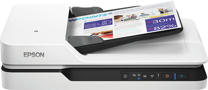 Epson WorkForce DS-1660W DIN A4 Dokumentenscanner (Scanner, kleine Standfläche, Dokumenteneinzug, Du
