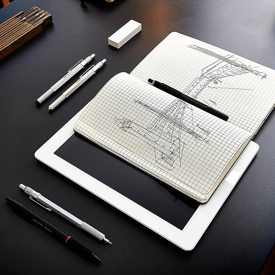 rOtring 600 Druckbleistift | 0,5 mm | Schwarz | Ergonomisches Vollmetallgehäuse 1 Stück (1er Pack) M