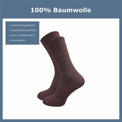 ca·wa·so Herren Socken aus 100% Baumwolle | Reine Baumwollsocken im 10er-Set | Freizeitsocken ohne N