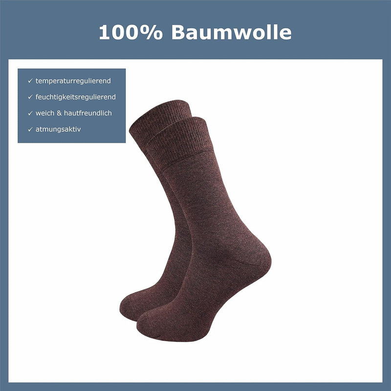 ca·wa·so Herren Socken aus 100% Baumwolle | Reine Baumwollsocken im 10er-Set | Freizeitsocken ohne N