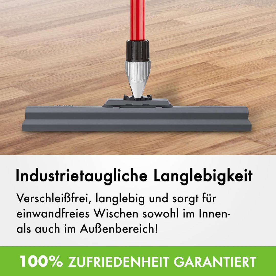 Wasserabzieher - Wasserschieber Mit Extra Langlebiger 30cm Silikon Lippe, 4 Teile Griff 140 CM, Flex