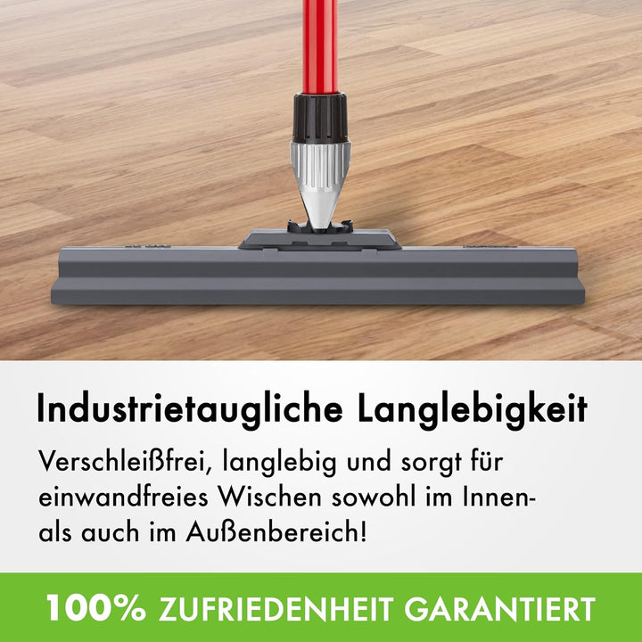 Wasserabzieher - Wasserschieber Mit Extra Langlebiger 30cm Silikon Lippe, 4 Teile Griff 140 CM, Flex