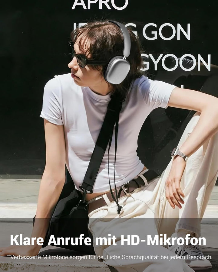 Wentronic Y01 Noise-Cancelling-Kopfhörer, Kabellose Over-Ear-Kopfhörer, Bluetooth 5.3, Hi-Res Sound,