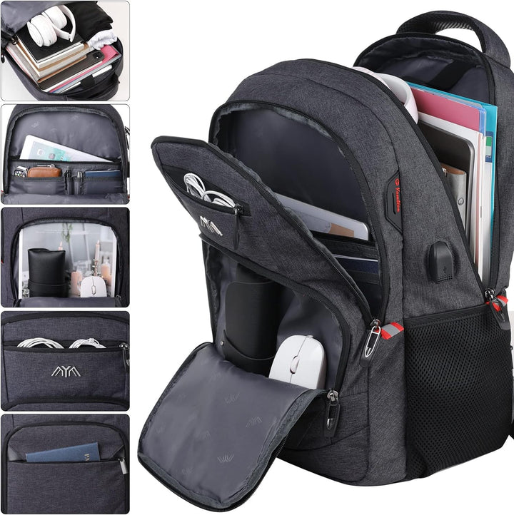 YAMTION Rucksack Herren Schulrucksack für 15.6 Zoll Laptop Rucksack Arbeit Wasserdicht Business Dayp