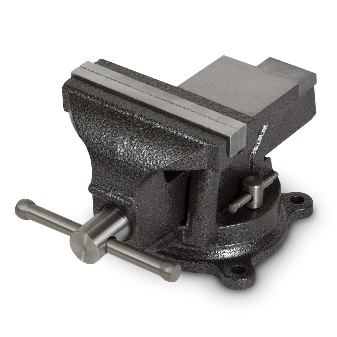 EBERTH Schraubstock aus Gusseisen mit Amboss, 125mm Backenbreite, 130mm Gesamthöhe, 360° drehbar, 11