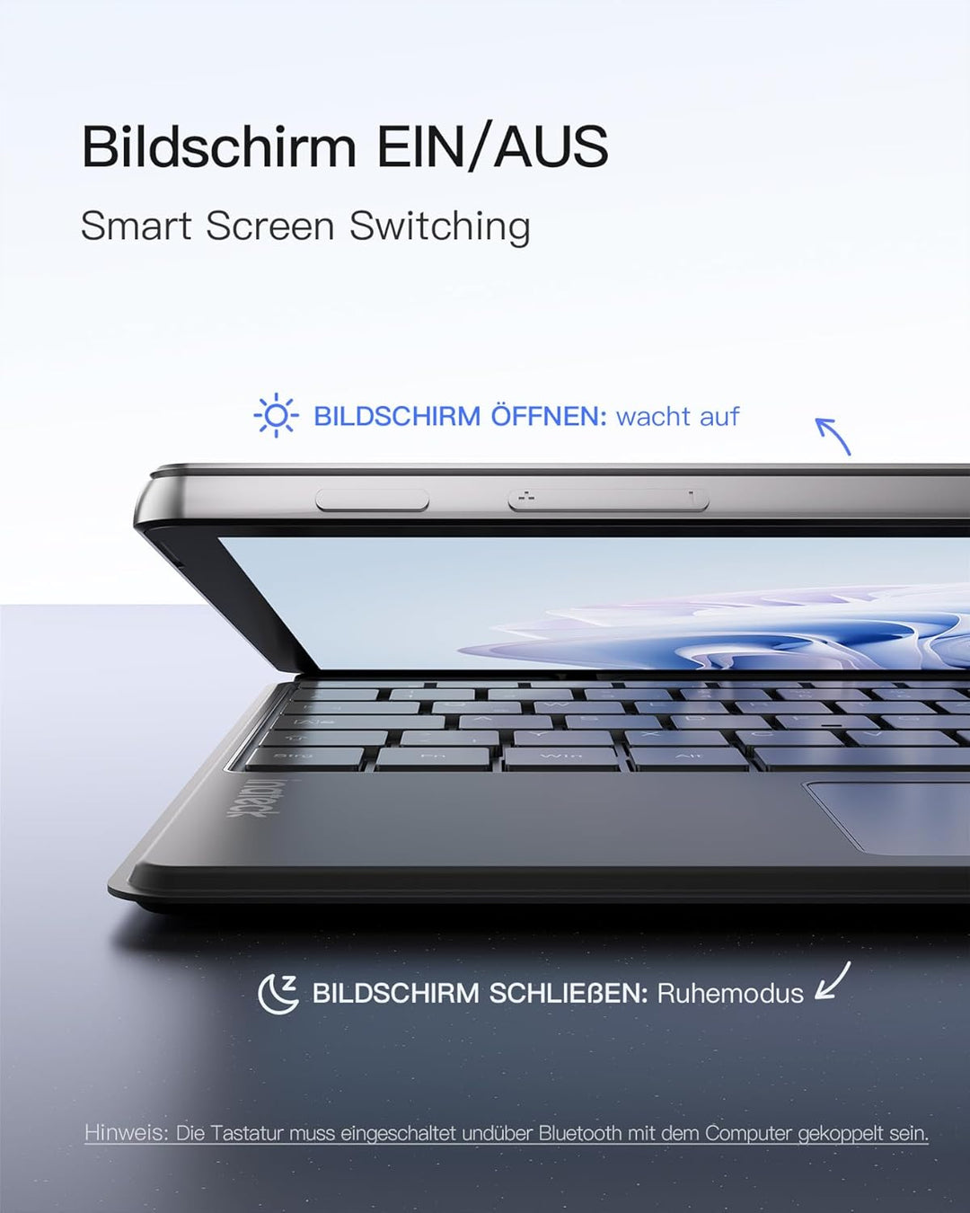 Inateck Surface Pro 9 Tastatur,Kompatibel mit Surface Pro 11/10/9/8/X, KI-Funktion,Surface Tastatur