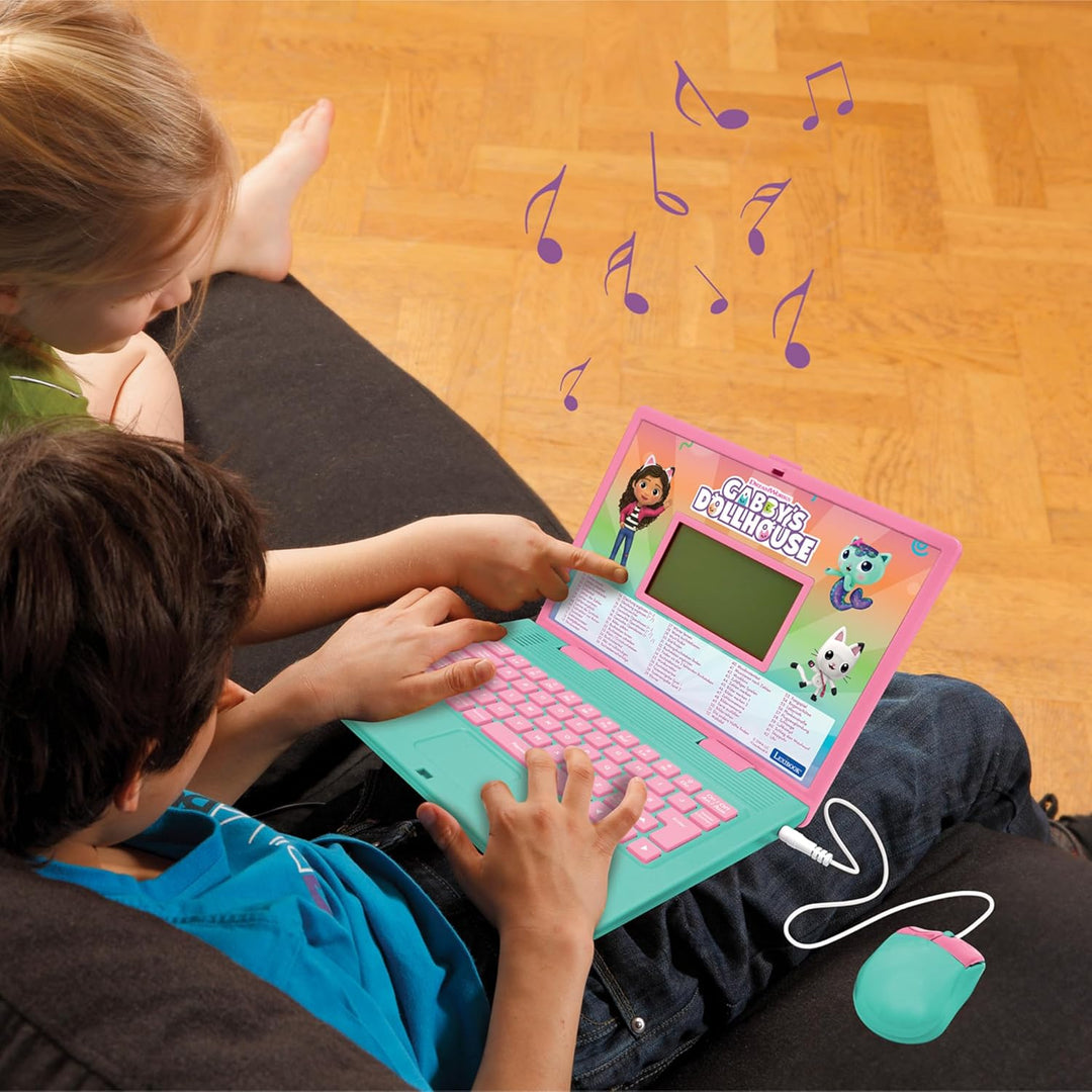 Lexibook, Gabby’s Dollhouse, Zweisprachiger DEUTSCH/ENGLISCH Lerncomputer, 124 Aktivitäten in Sprach