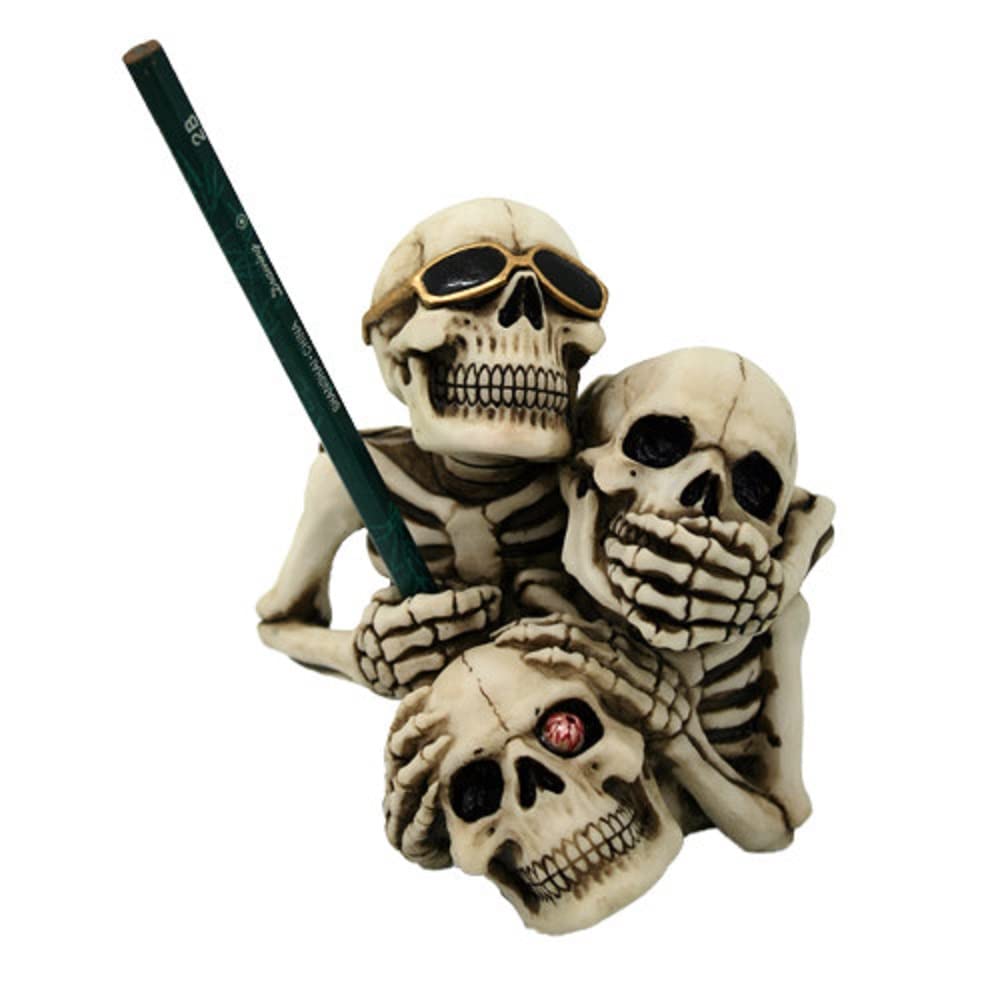Siehe hören nicht sprechen Skelett Collectible Figur Stifthalter