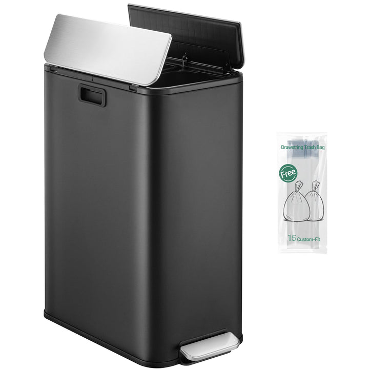 Hzuaneri Mülleimer Küche, 2 x 28 Liter Mülleimer Schmal, Mülltrennsystem mit Herausnehmbarem Innenei