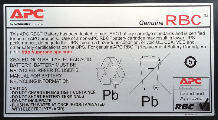 APC APCRBC106 - Ersatzbatterie für Unterbrechungsfreie Notstromversorgung (USV) von APC - passend fü
