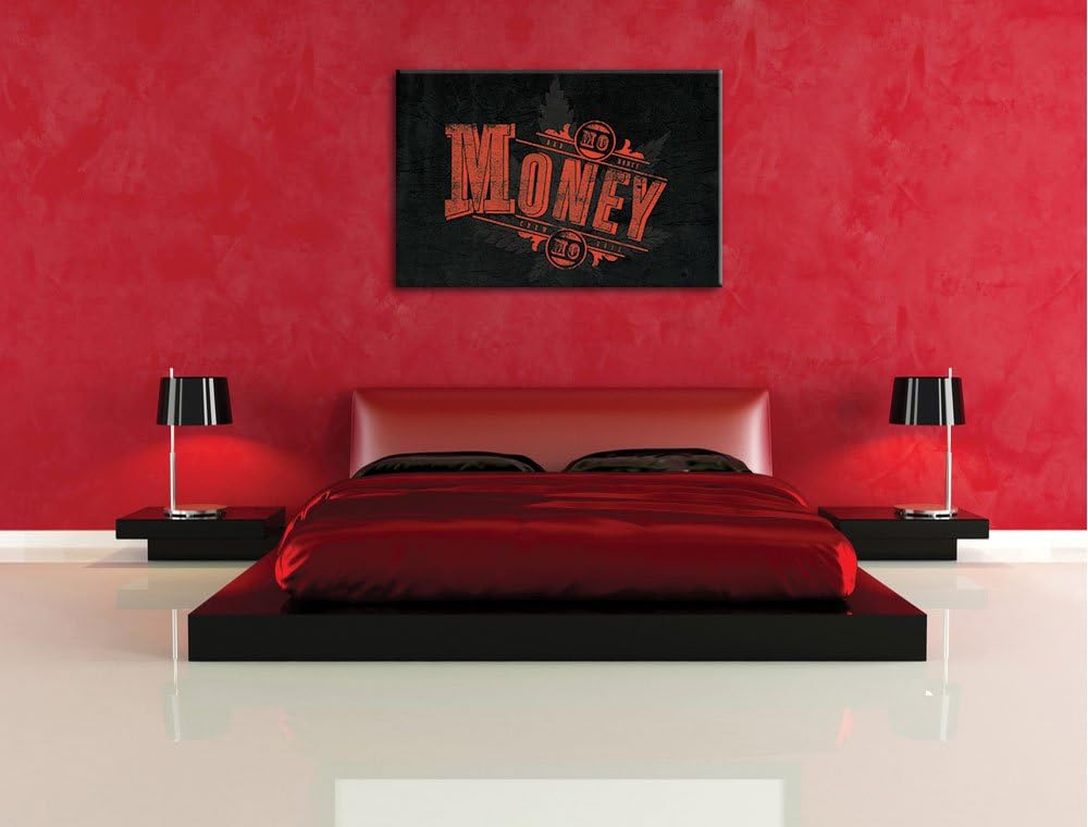 Pixxprint More Money Black Format: 100x70auf Leinwand, XXL riesige Bilder fertig gerahmt mit Keilrah