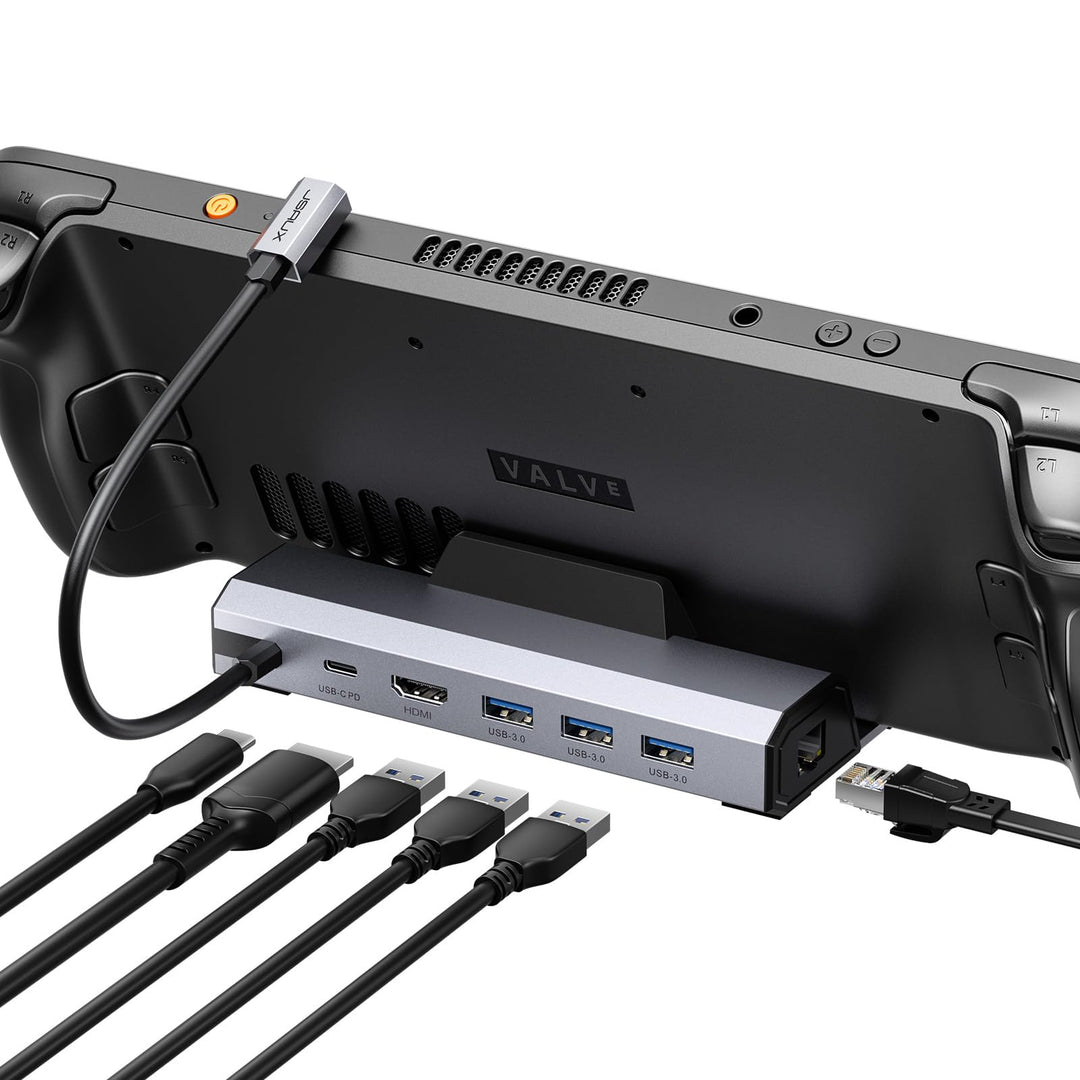 JSAUX Docking Station Kompatibel mit ROG Ally/Steam Deck/Steam Deck OLED, 6-in-1 Dock mit HDMI 2.0 4