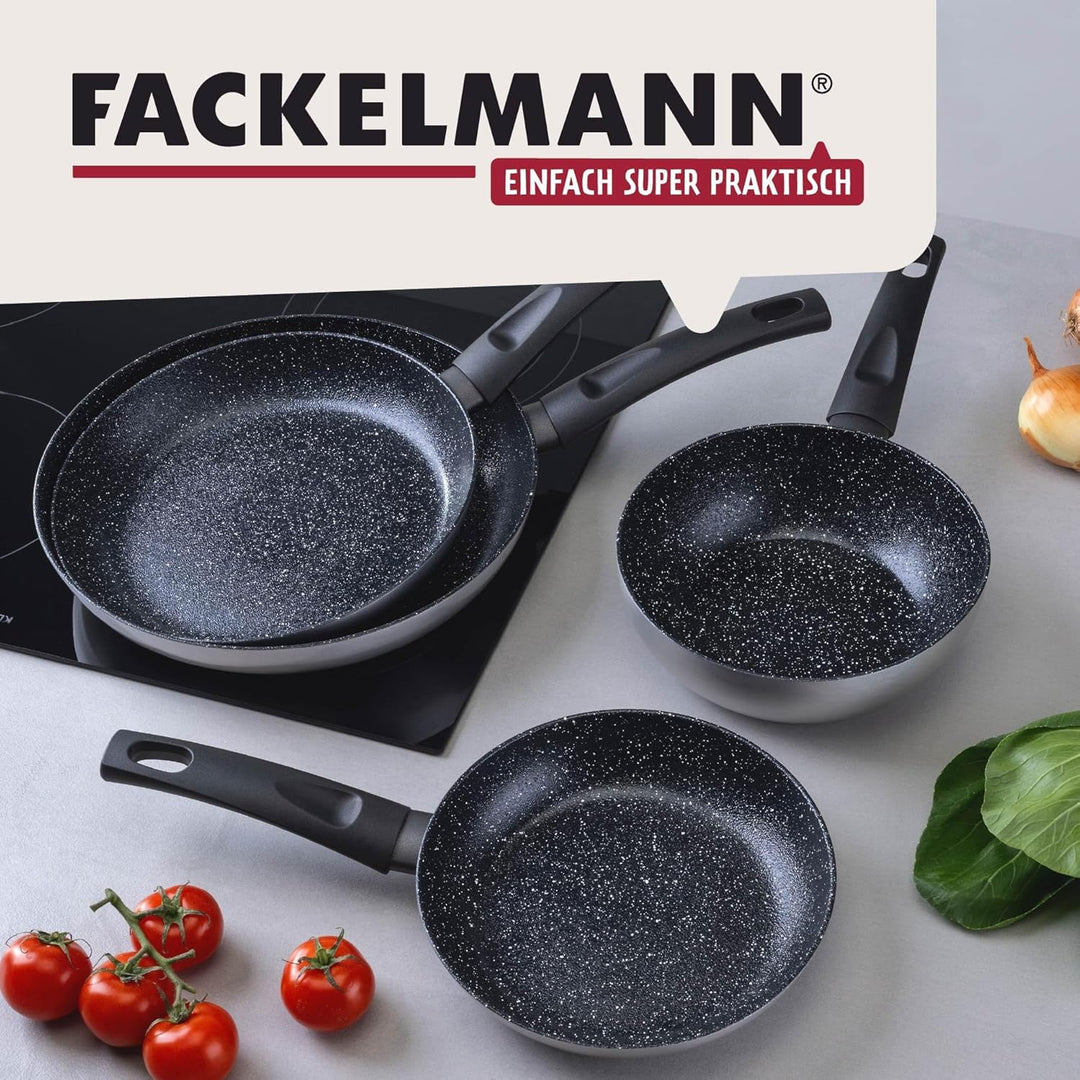 FACKELMANN Wokpfanne Essential Crisp Ø 20 cm aus recyceltem Aluminium mit keramischer Antihaft-Besch
