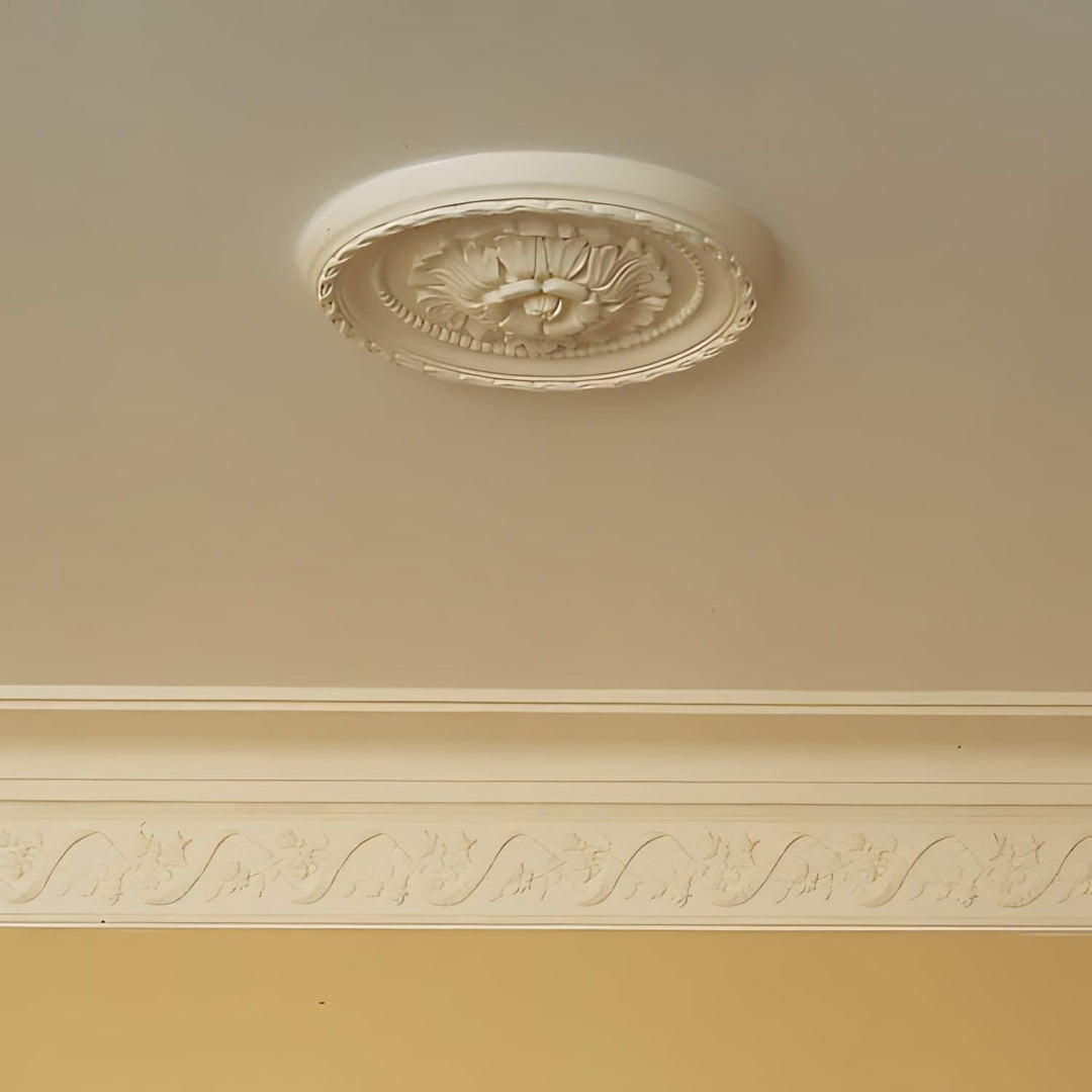 Rosette Stuck Orac Decor R13 LUXXUS Deckenrosette Decken Stuckrosette Blätter Dekor klassisch weiss