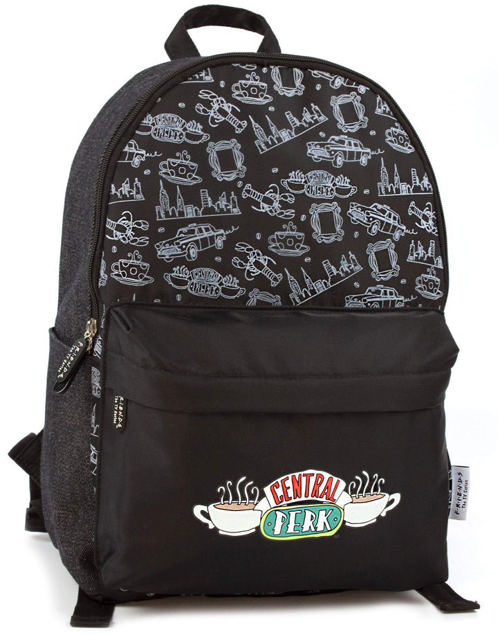 Freunde Kinder Rucksack Central Perk Logo für Mädchen und Jungen Schwarze Reissve Einheitsgrösse