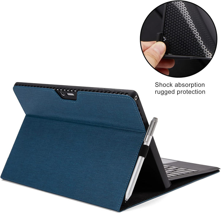 Omnpak Hülle für Microsoft Surface pro 7+/ 7/6 /5/4, Anpassbarer Betrachtungswinkel, Kompatibel mit