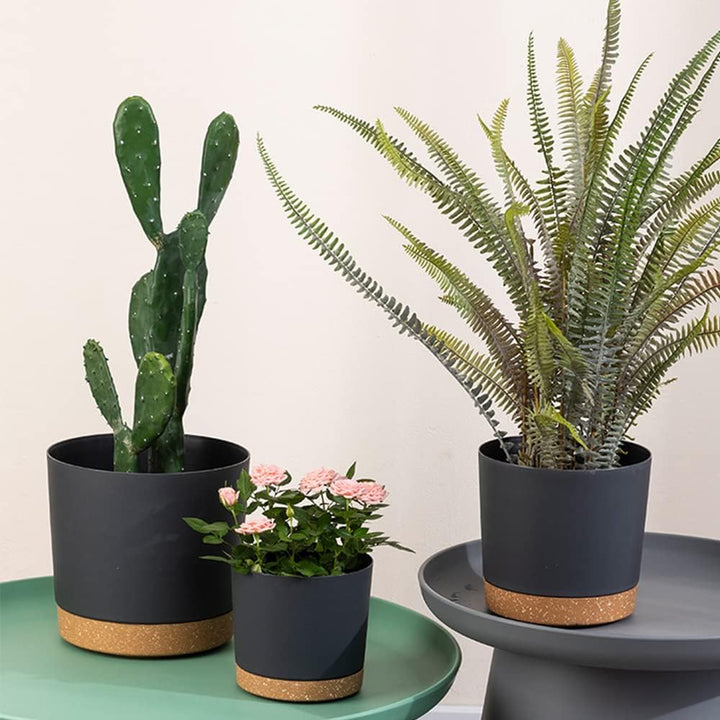 ZMTECH Blumentopf 20 cm Durchmesser übertöpfe für zimmerpflanzen, Kunststoff blumentöpfe mit Unterse
