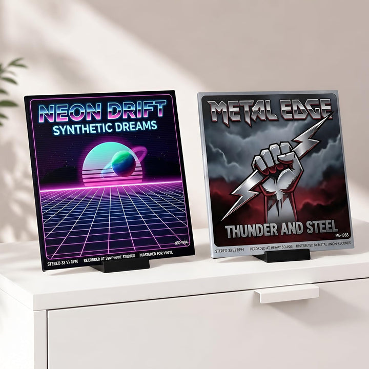 4er Set Schallplattenständer – Modernes Vinyl Display & LP Aufsteller für 7", 10" & 12" Platten – El