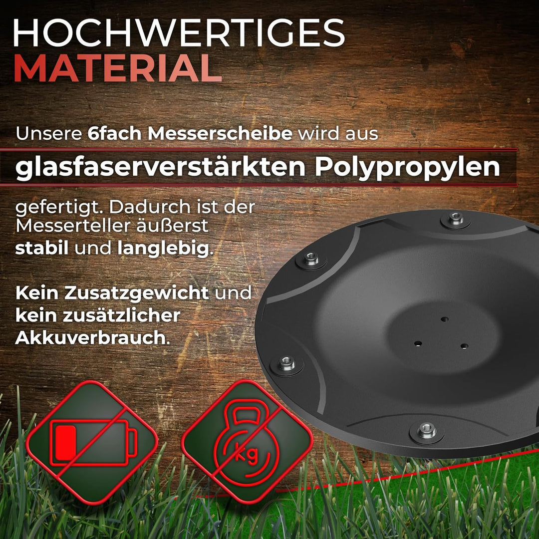 6er Messerscheibe kompatibel mit ECOVACS Goat O500, O800, O1200, G1-800, G1-2000, G1 - Premium Mähte