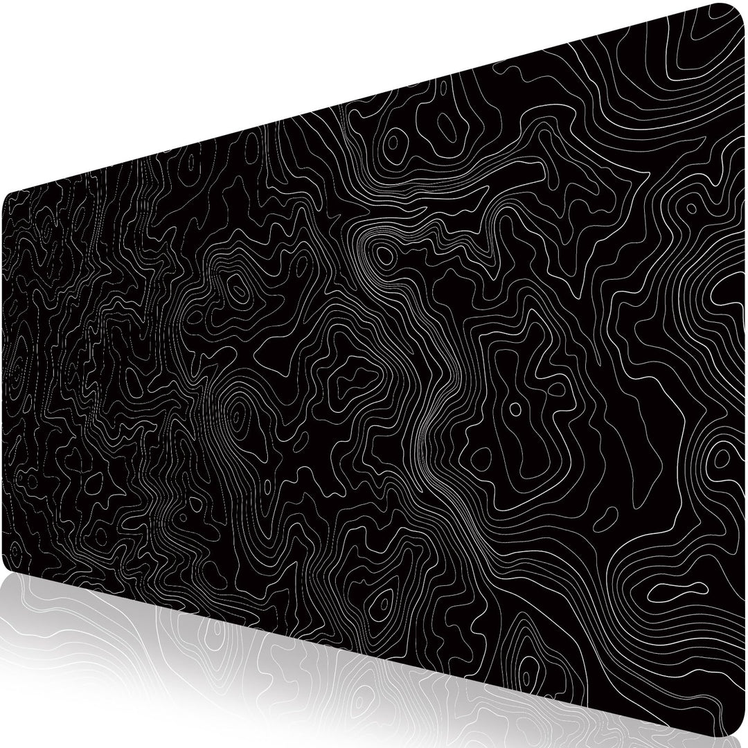 Mauspad XXXL,1200x600mm Gross topographische Karte Mausepad,Mausmatte mit Rutschfester Gummibasis,Mo