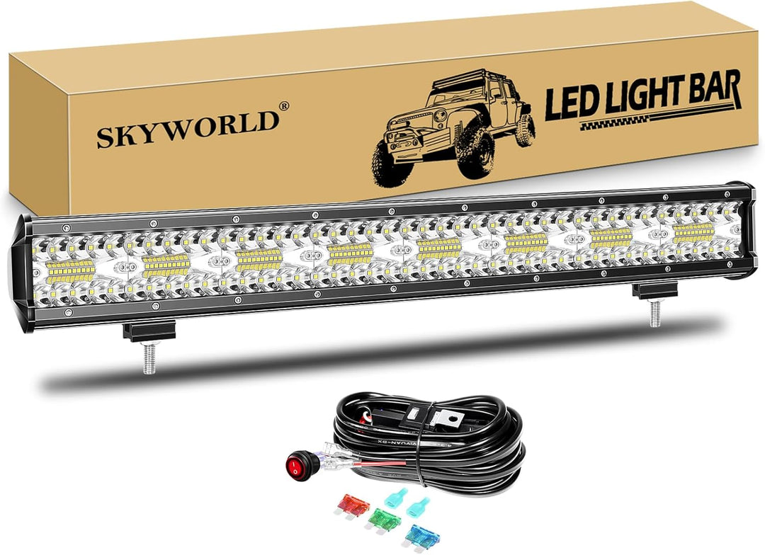 SKYWORLD LED Arbeitsscheinwerfer Bar 59cm 480W LED Scheinwerfer 12V 24V Arbeitslicht Zusatzscheinwer