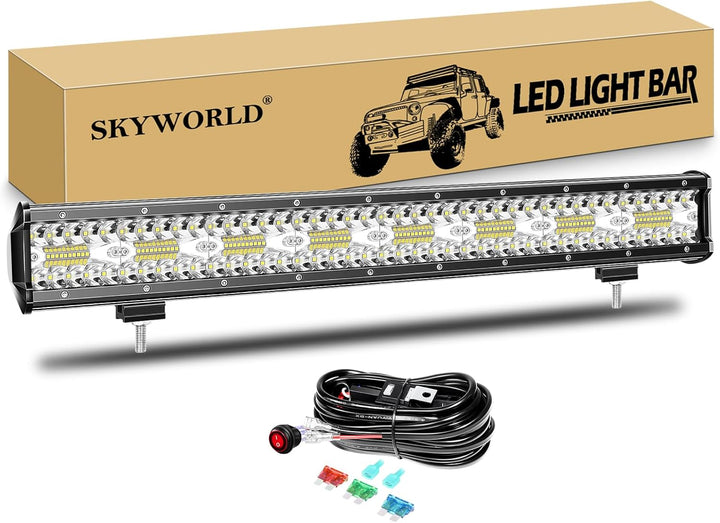 SKYWORLD LED Arbeitsscheinwerfer Bar 59cm 480W LED Scheinwerfer 12V 24V Arbeitslicht Zusatzscheinwer
