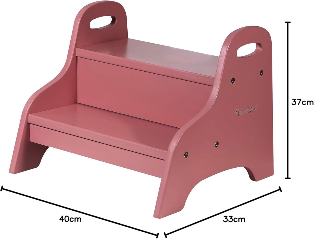Kindsgut Holztritt, Tritt-Hocker mit 2 Stufen ideal für Kinder, dezente Farben und hochwertige Quali