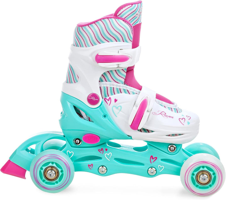 RAVEN 3in1 Inline Skates Triskates Rollschuhe Inliner für Kinder Mädchen verstellbar Geburtstag Gesc