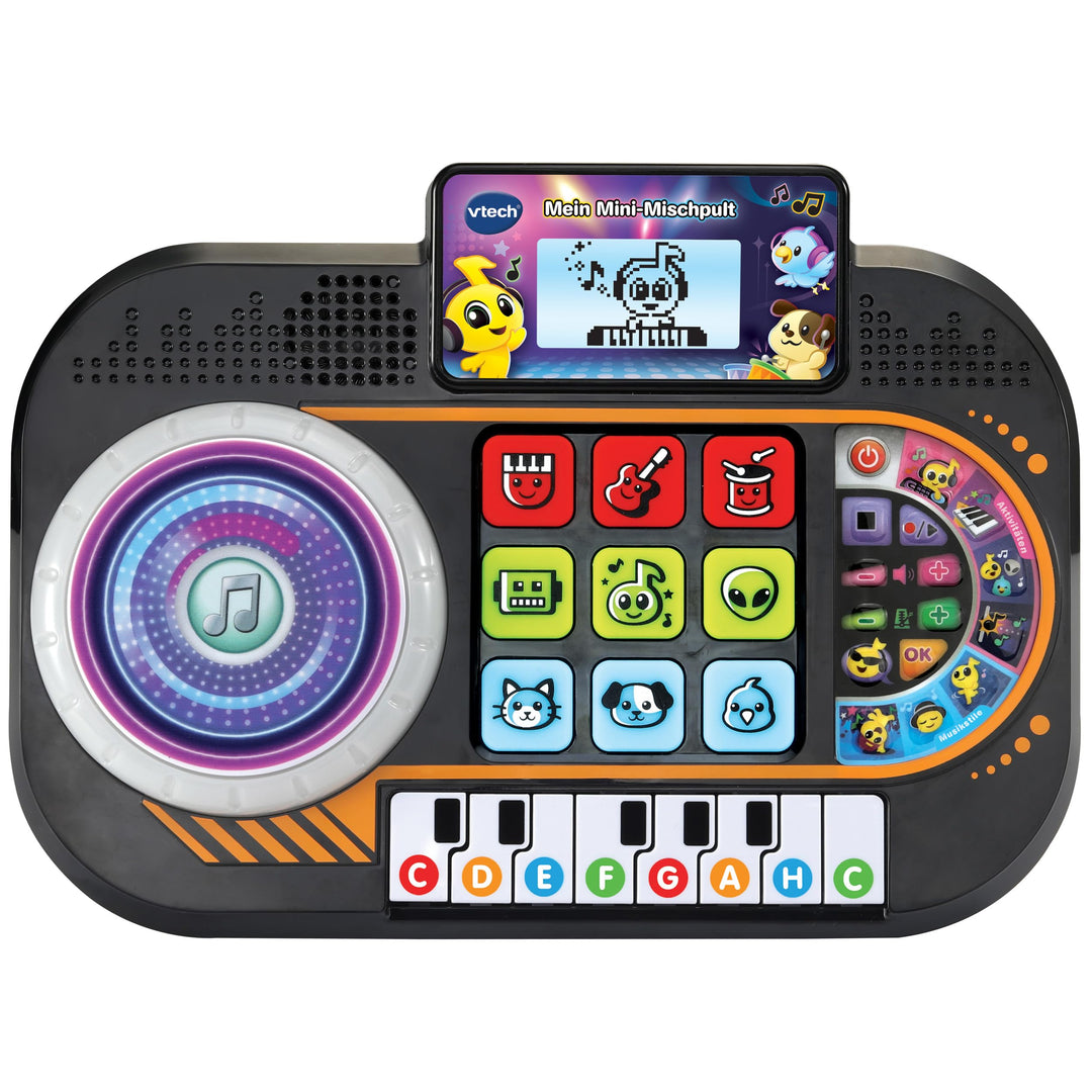 VTech Mein Mini-Mischpult – Interaktives DJ-Pult mit Lichteffekten, Klaviertasten und Turntable – Zu