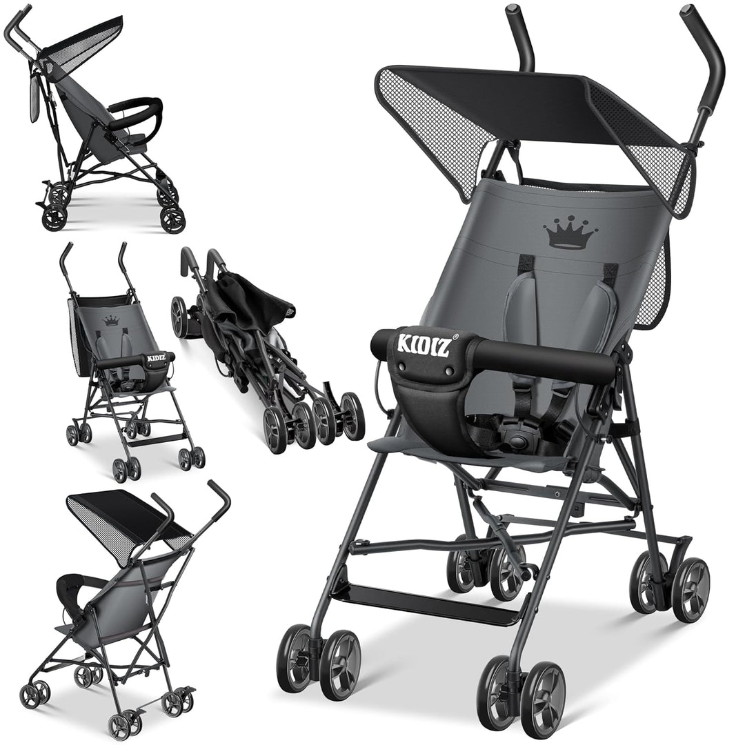 KIDIZ® Kinderwagen CITY Buggy Kinderbuggy klappbar Sportwagen Faltbar 360° 4-Zoll-Räder Inkl. Sonnen