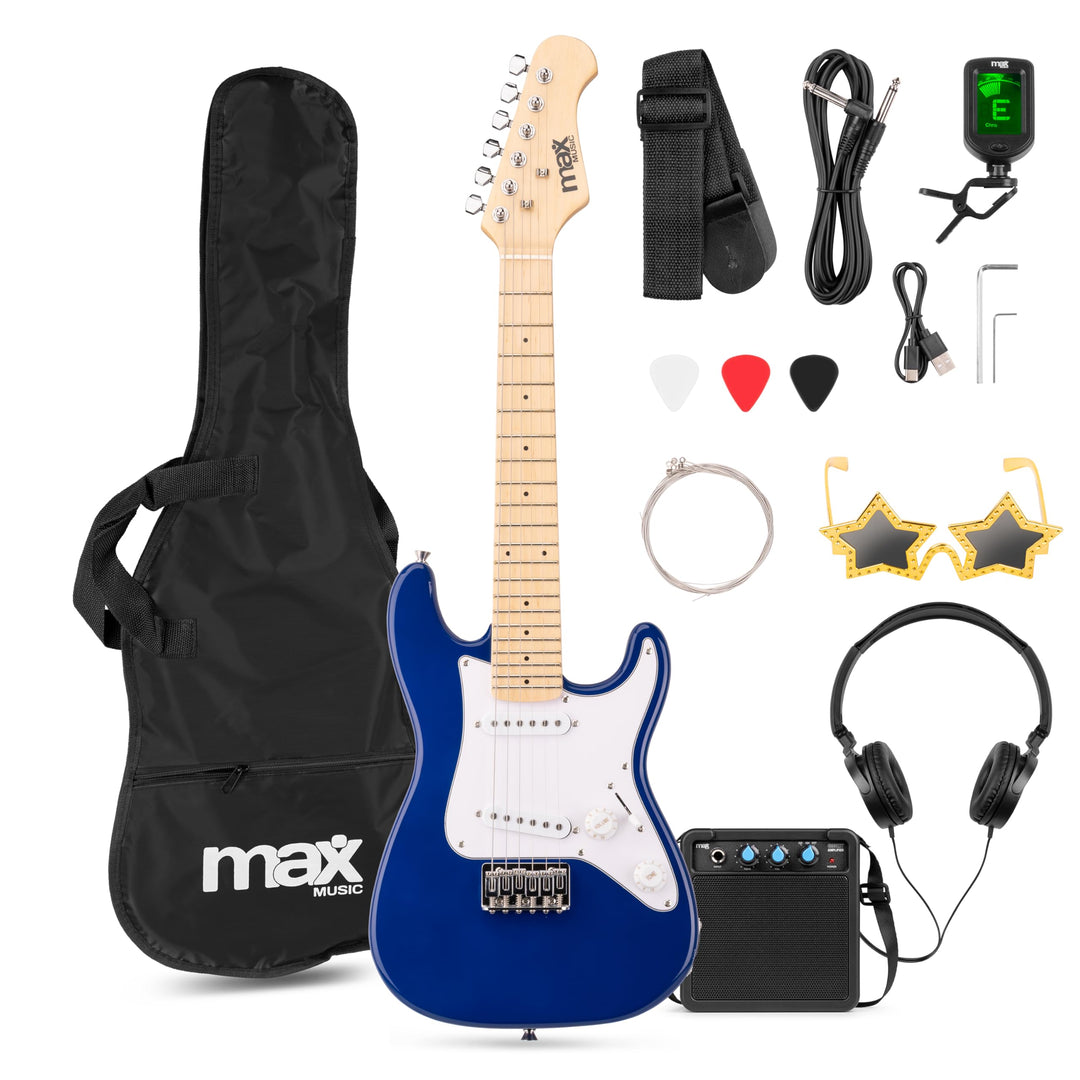Max GigKit Junior 1/4 - Kinder E Gitarre Set, E Guitar, Elektrogitarre mit Verstärker 10 Watt, Tasch