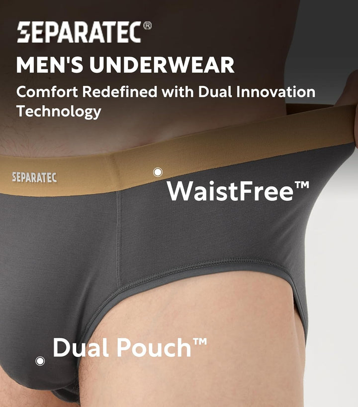 Separatec Herren Boxershorts 4er Pack Doppelbeutel Dual Pouch, Bambus Unterhosen Männer, Stretcken H