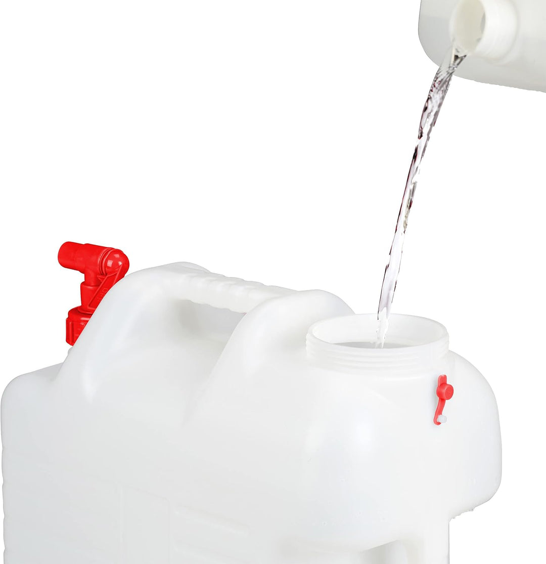 Relaxdays Wasserkanister mit Hahn, Schraubdeckel, Trinkwasserkanister Camping, 25l Tank, BPA-frei, K