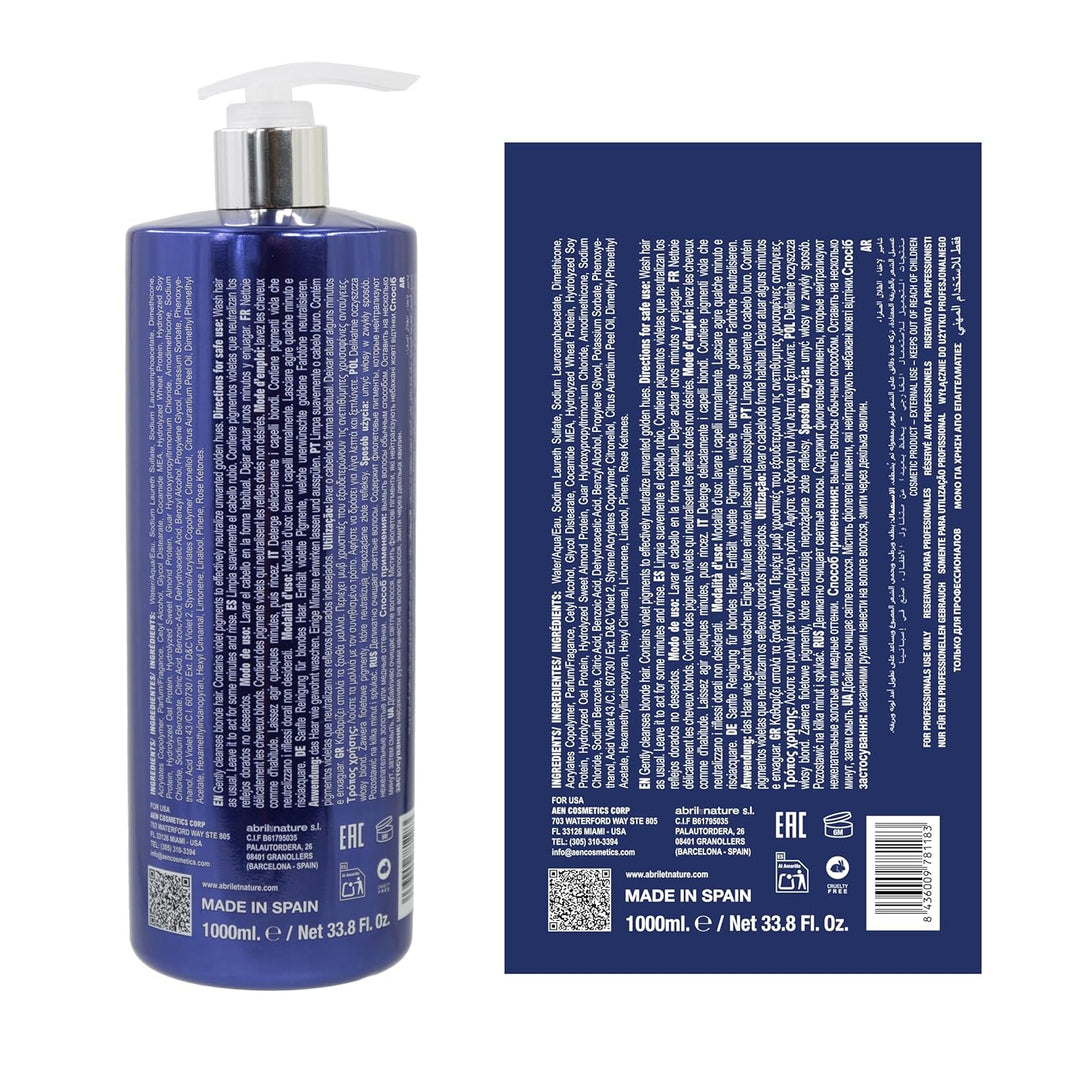 abril et nature Purple Platinum Treatment Shampoo, professionelle Haartonisierungsbehandlung, für bl